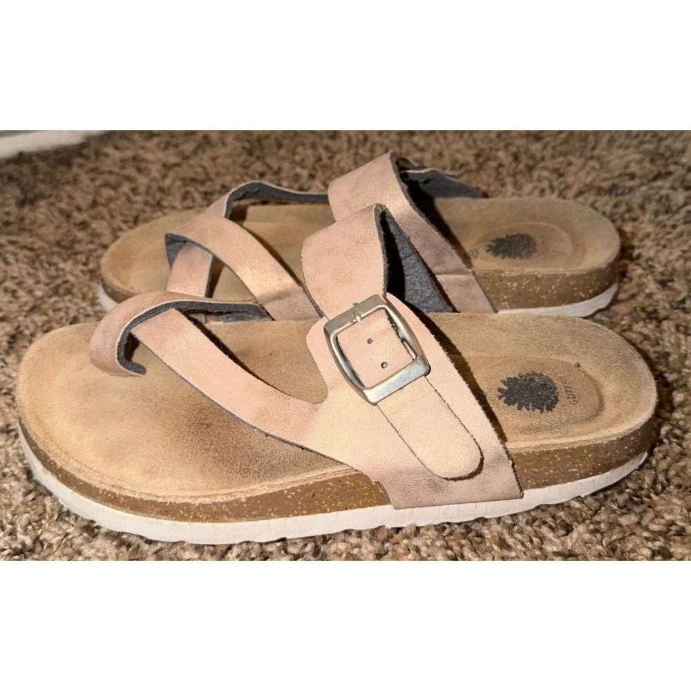 Eastland Shauna- Girls Cork Sole Leather Pinkish Sandals Size 2